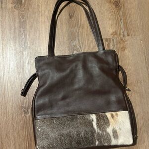 OFFERS OPEN! Genuine leather bag with  cowhide animal Print